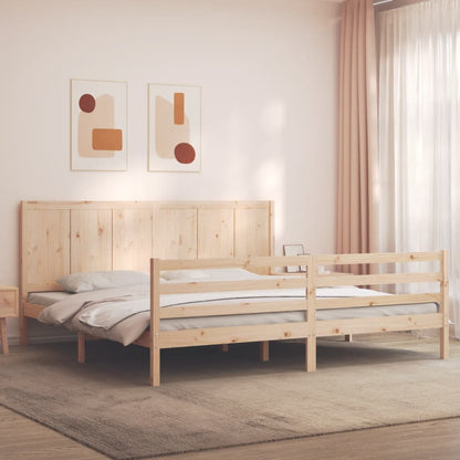 Massivholzbett mit Kopfteil 200x200 cm
