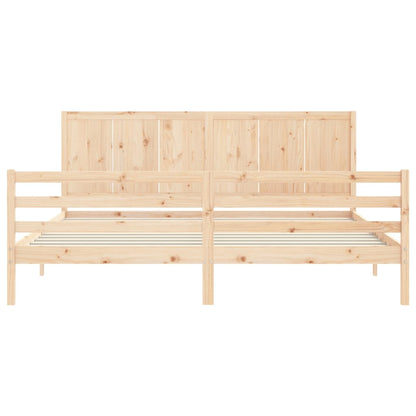 Massivholzbett mit Kopfteil 200x200 cm