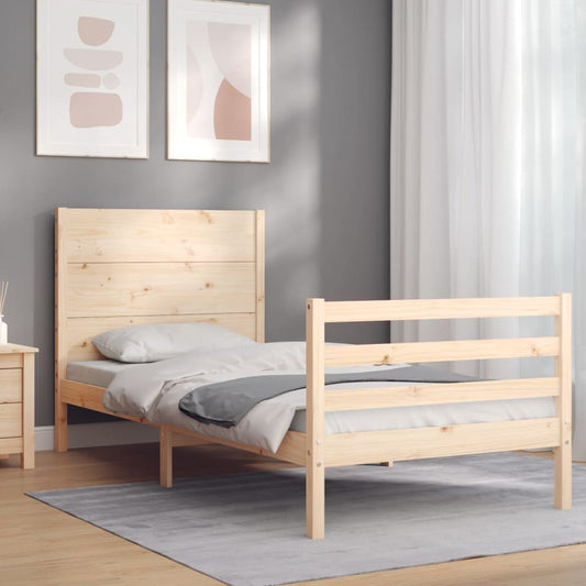 Massivholzbett mit Kopfteil
