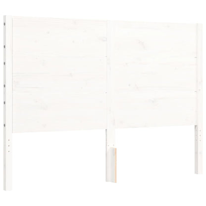 Massivholzbett mit Kopfteil Weiß 140x190 cm