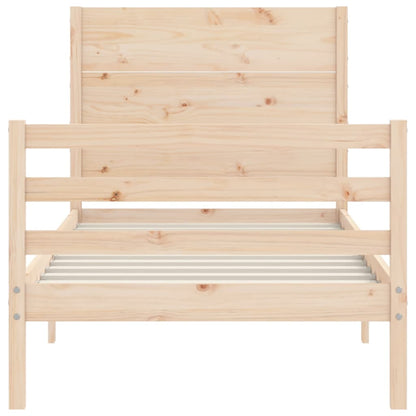 Massivholzbett mit Kopfteil 90x200 cm