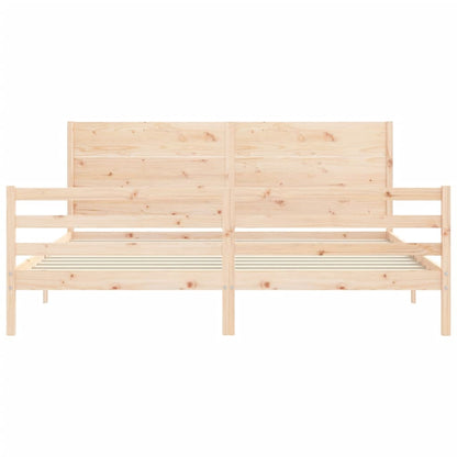 Massivholzbett mit Kopfteil 200x200 cm