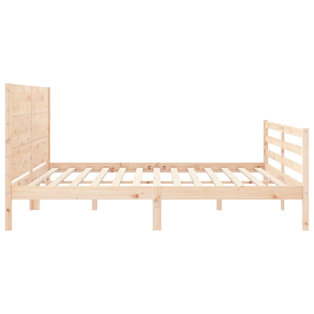 Massivholzbett mit Kopfteil 200x200 cm