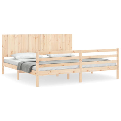 Massivholzbett mit Kopfteil 200x200 cm