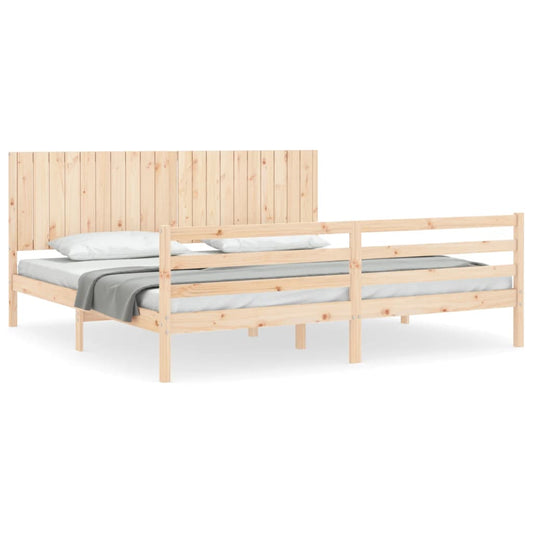 Massivholzbett mit Kopfteil 200x200 cm