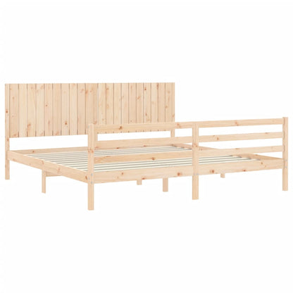 Massivholzbett mit Kopfteil 200x200 cm