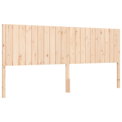 Massivholzbett mit Kopfteil 200x200 cm