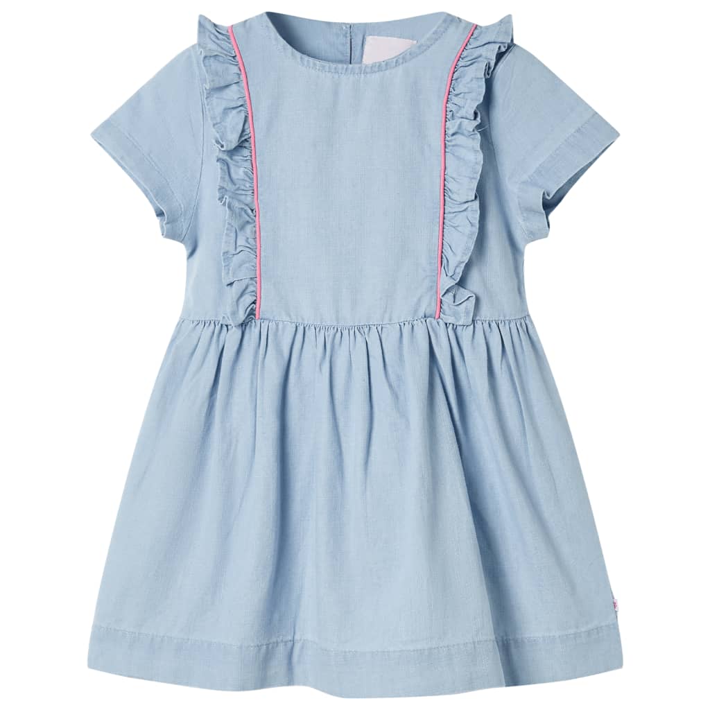 Kinderkleid mit Rüschen Hellblau 128