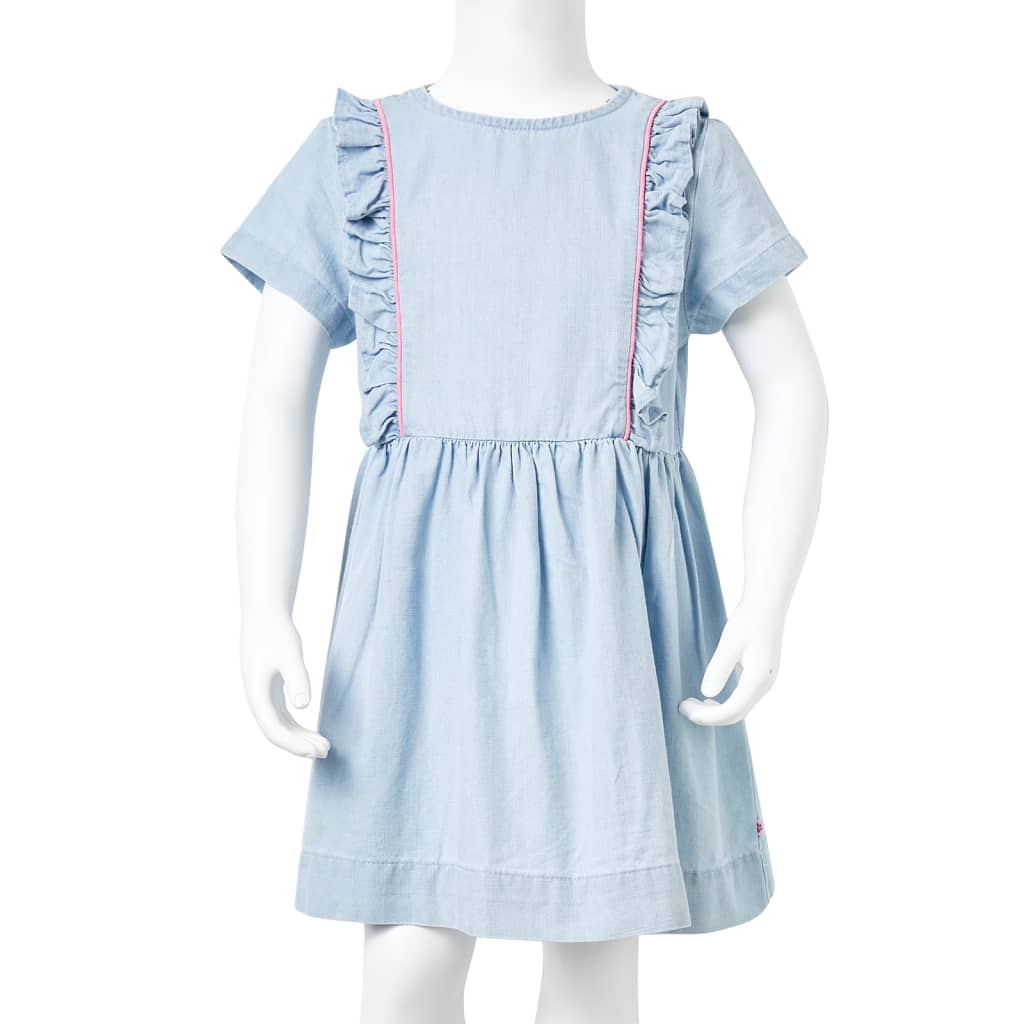 Kinderkleid mit Rüschen Hellblau 128