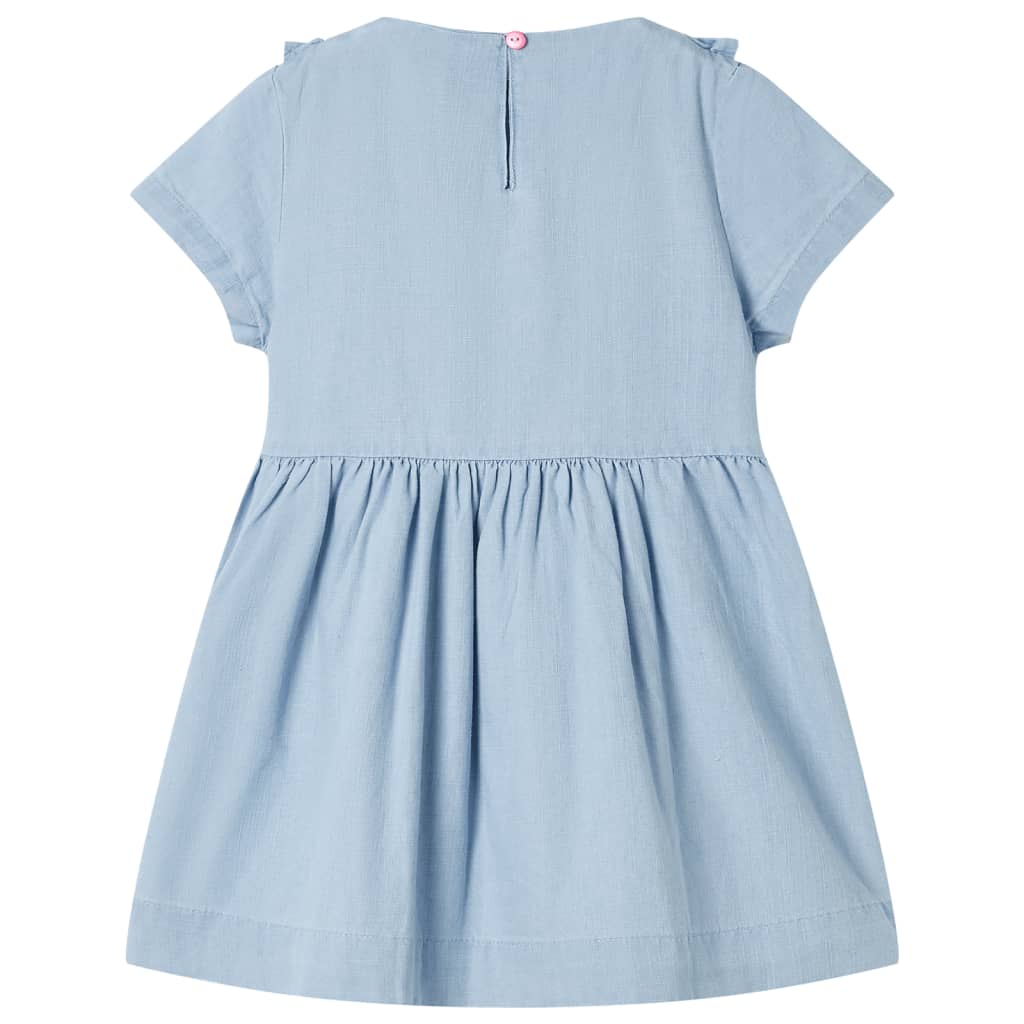 Kinderkleid mit Rüschen Hellblau 140