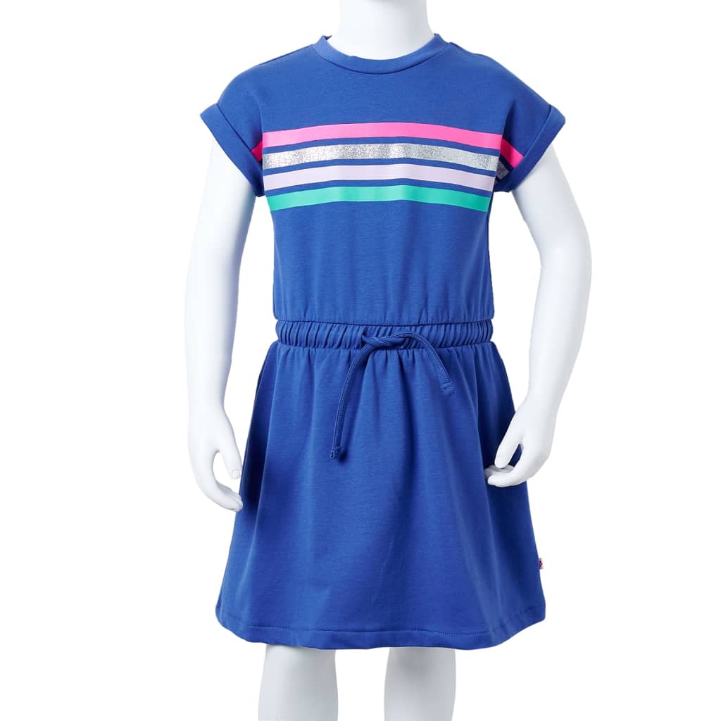 Kinderkleid mit Kordelzug Kobaltblau 104