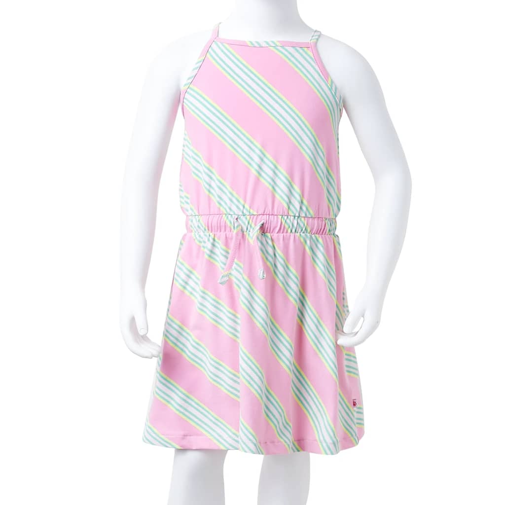 Kinderkleid mit Kordelzug Ärmellos Rosa 128