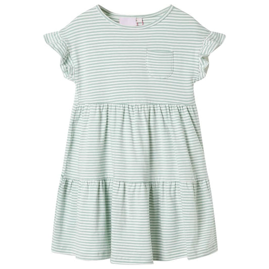 Kinderkleid mit Rüschenärmeln Minzgrün 116