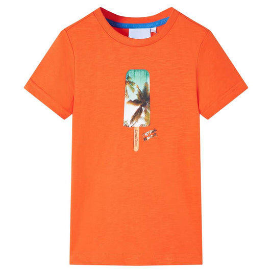 Kinder-T-Shirt Dunkelorange 128