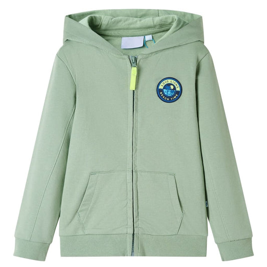 Kinder-Kapuzenpullover mit Reißverschluss Helles Khaki 116