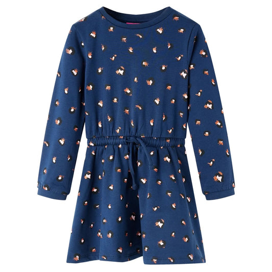 Kinderkleid mit Langen Ärmeln Marineblau 92