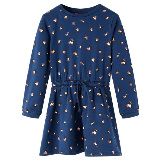 Kinderkleid mit Langen Ärmeln Marineblau 140