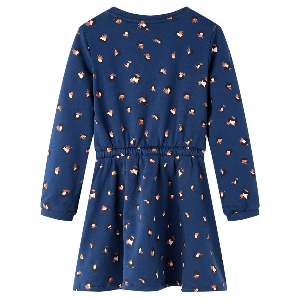 Kinderkleid mit Langen Ärmeln Marineblau 140