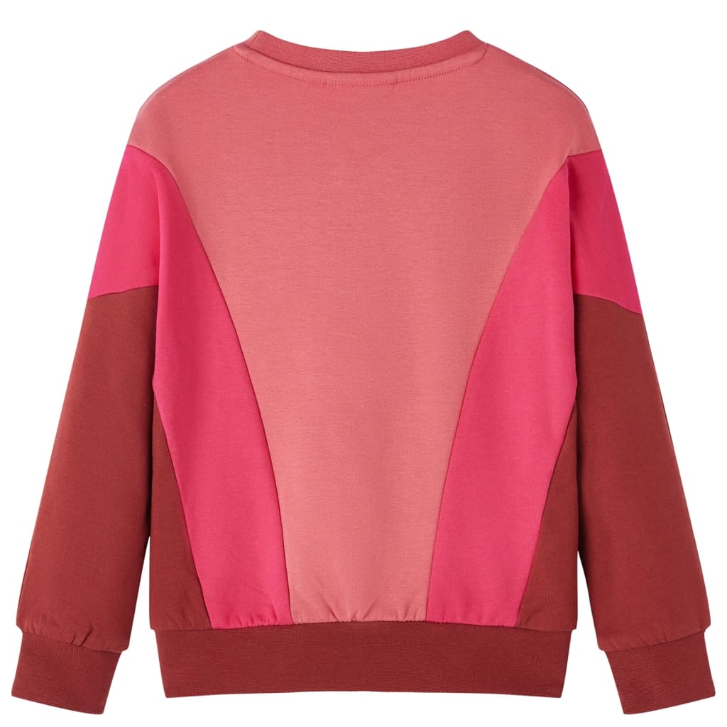 Kinder-Sweatshirt Farbblock Rosa und Henna 128