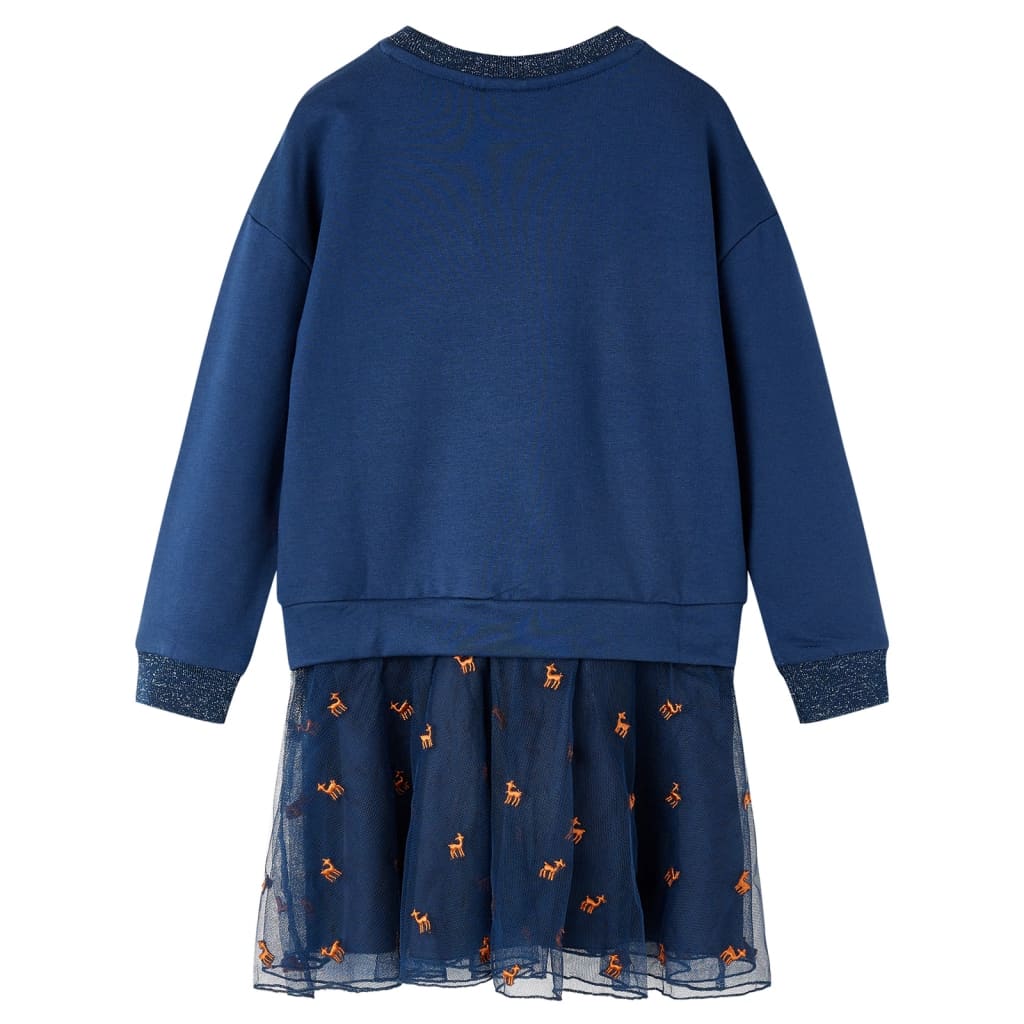 Kinderkleid mit Langen Ärmeln Marineblau 92