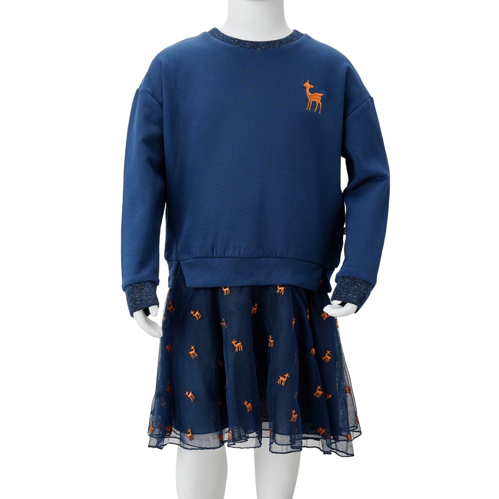 Kinderkleid mit Langen Ärmeln Marineblau 92