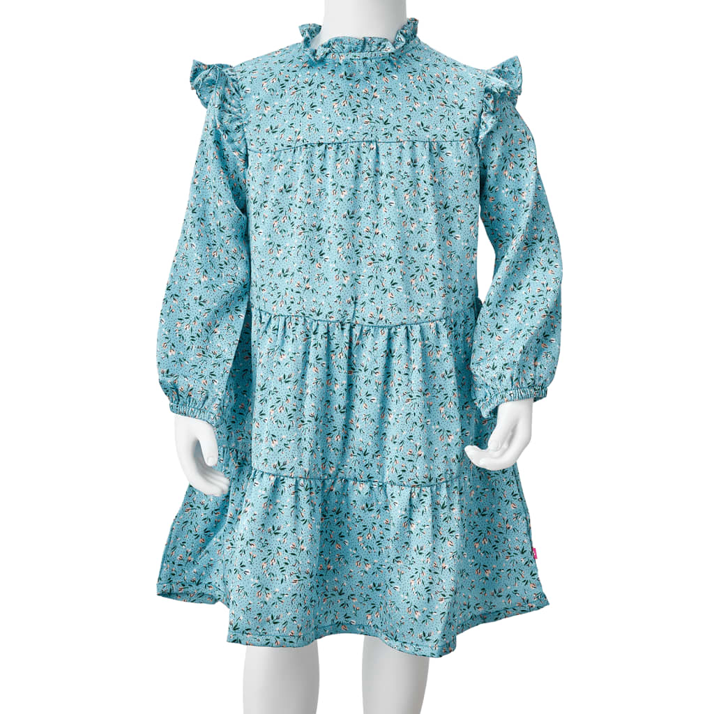 Kinderkleid mit langen Ärmeln Blau 104