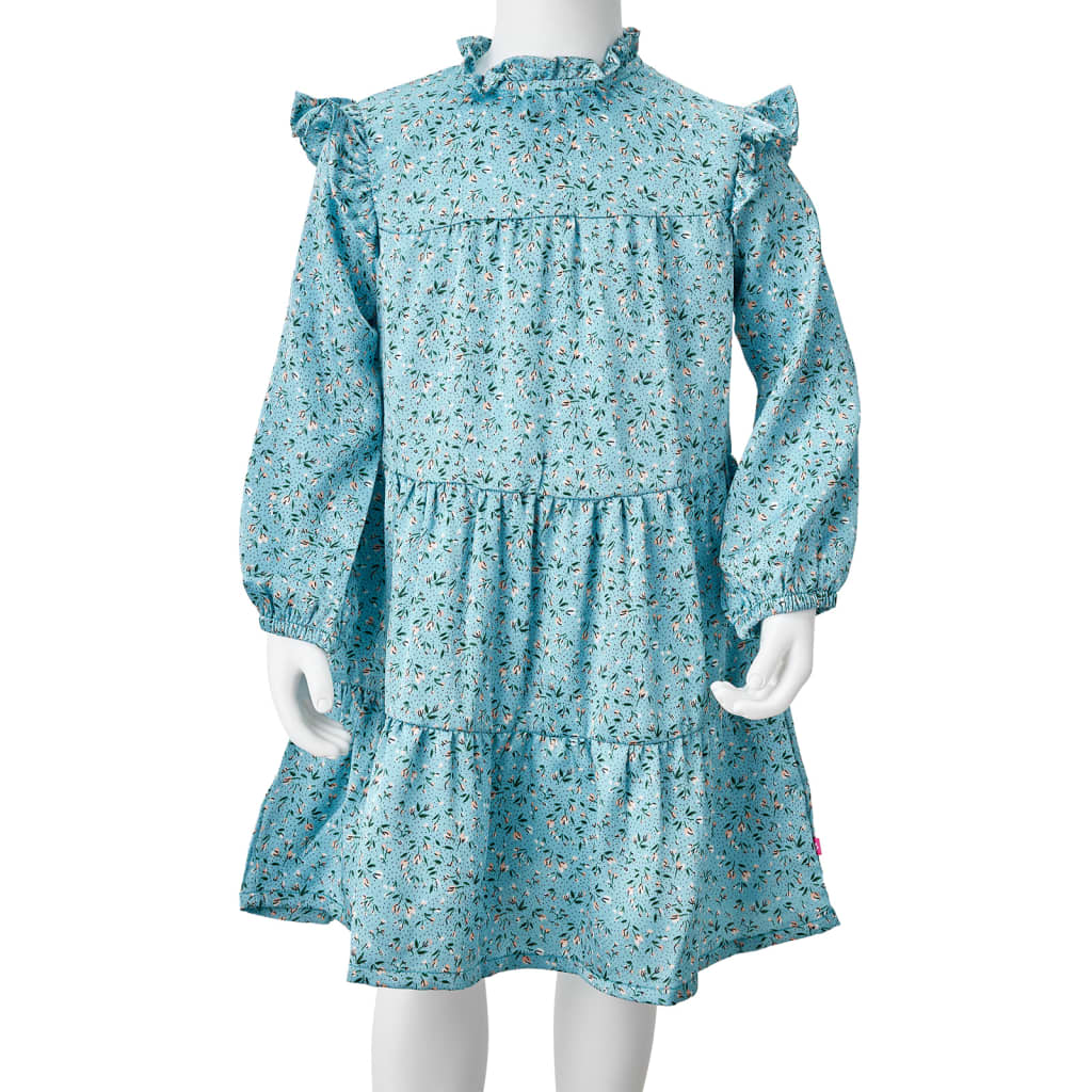 Kinderkleid mit Langen Ärmeln Blau 128