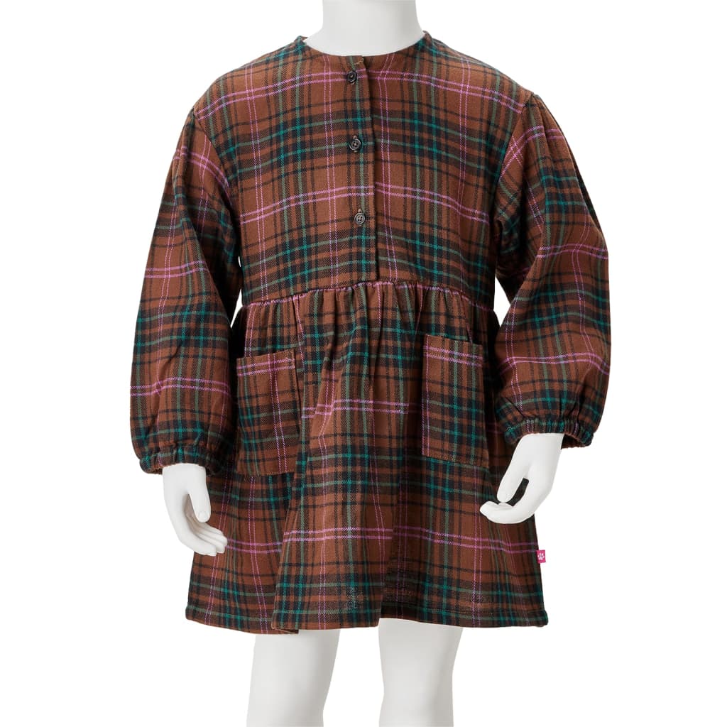 Kinderkleid mit Langen Ärmeln Cognac 92