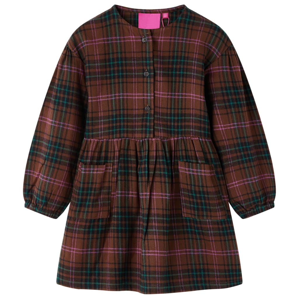 Kinderkleid mit Langen Ärmeln Cognac 104