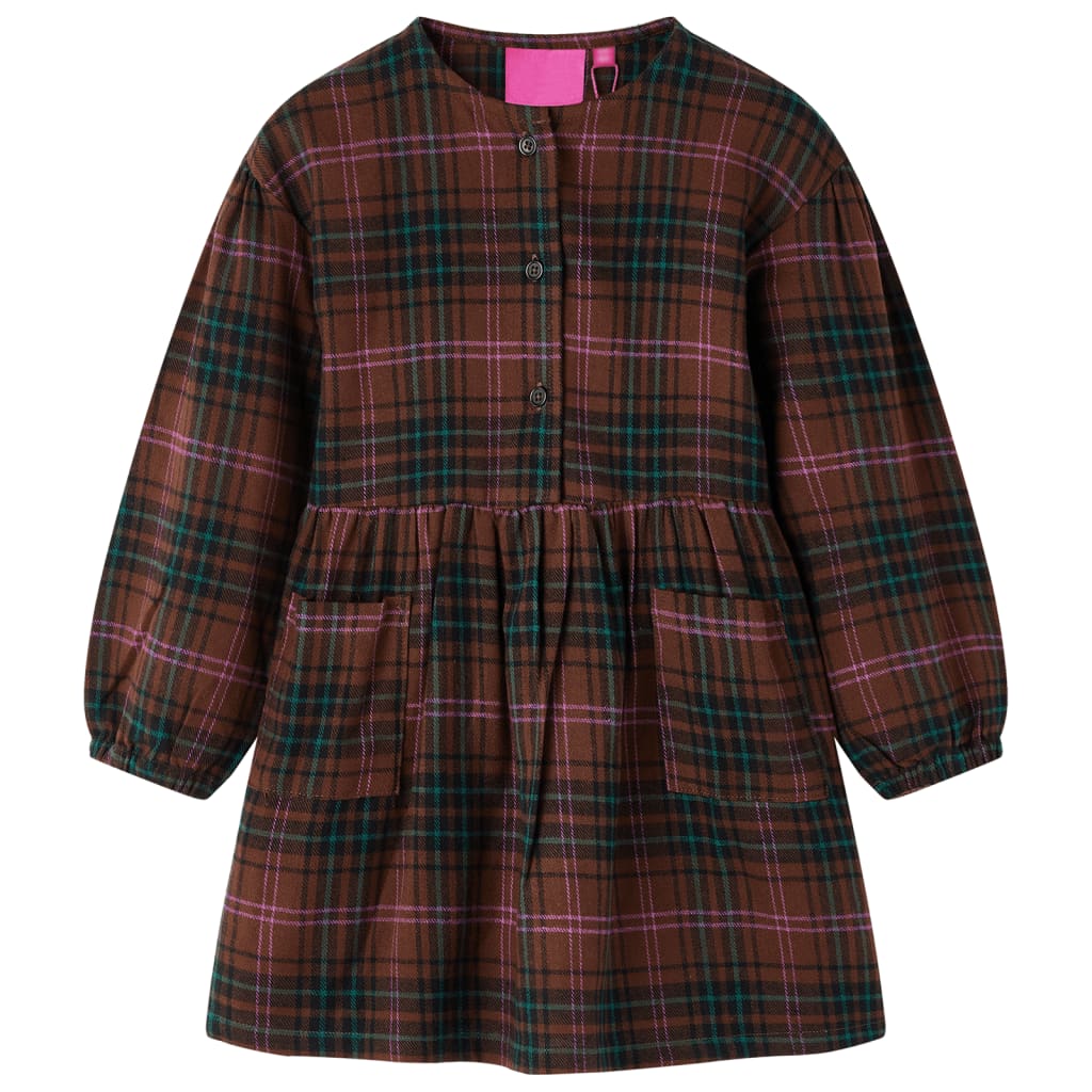 Kinderkleid mit Langen Ärmeln Cognac 140