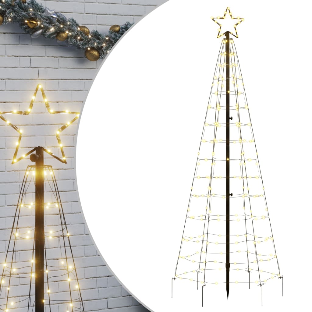 LED-Weihnachtsbaum mit Erdspießen 220 LEDs Warmweiß 180 cm