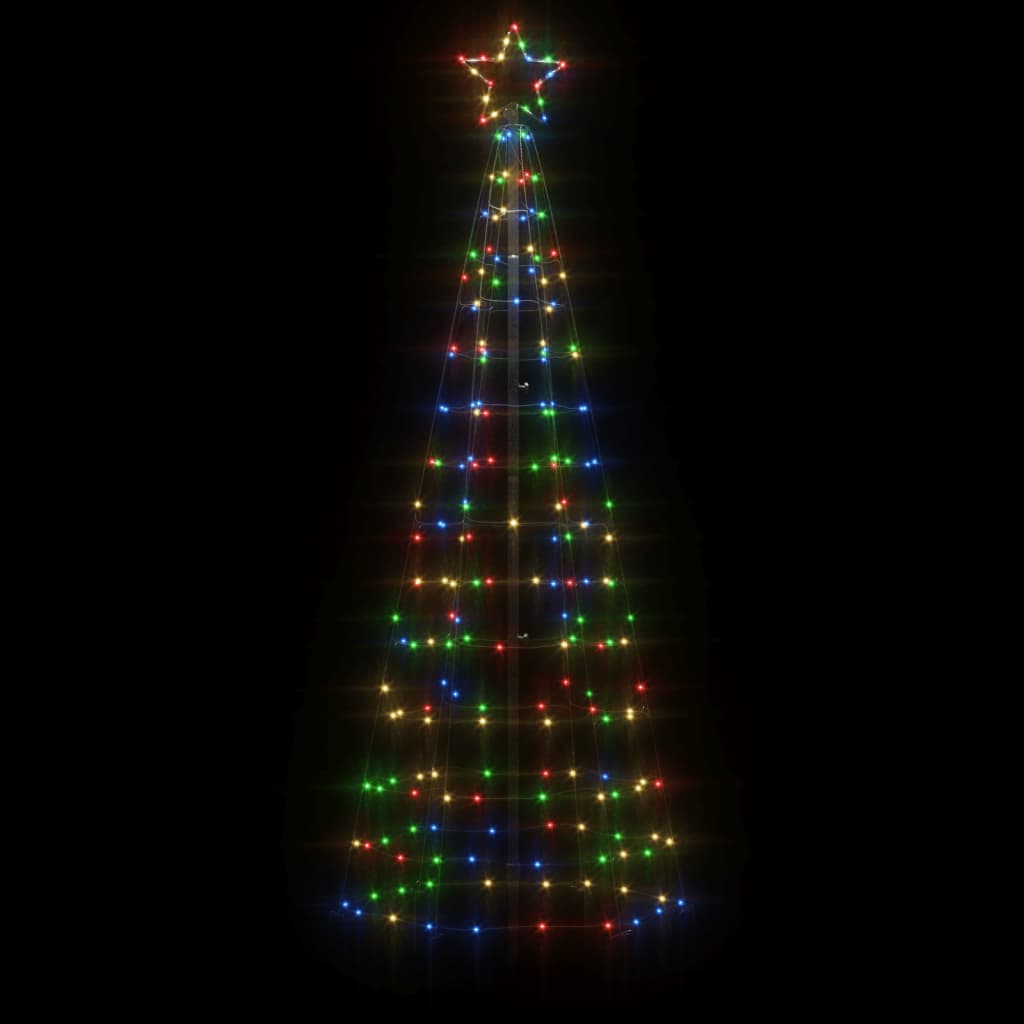 LED-Weihnachtsbaum mit Erdspießen 220 LEDs Mehrfarbig 180 cm