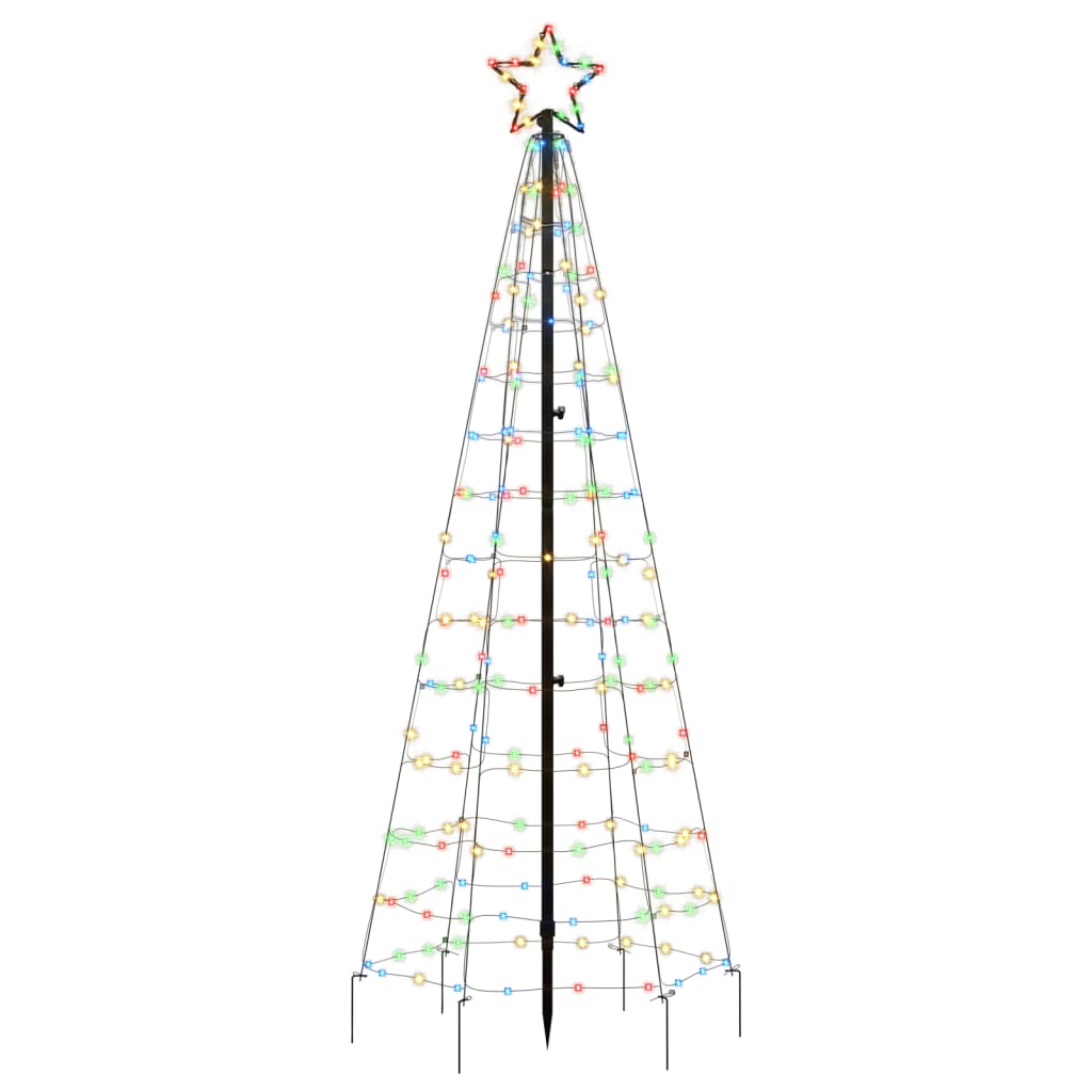 LED-Weihnachtsbaum mit Erdspießen 220 LEDs Mehrfarbig 180 cm