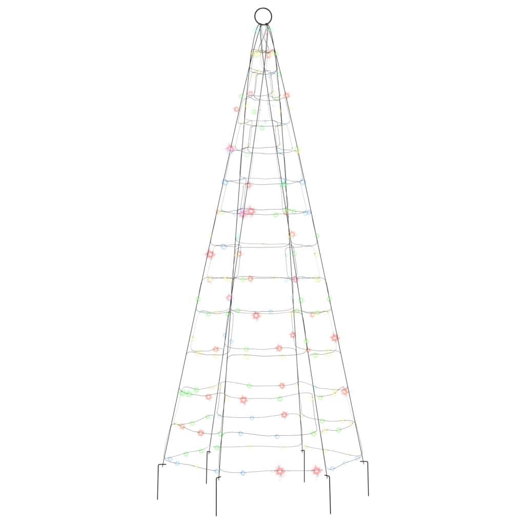 LED-Weihnachtsbaum für Fahnenmast 200 LEDs Mehrfarbig 180 cm