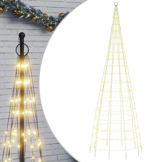 LED-Weihnachtsbaum auf Fahnenmast, 550 LEDs, Warmweiß, 300 cm