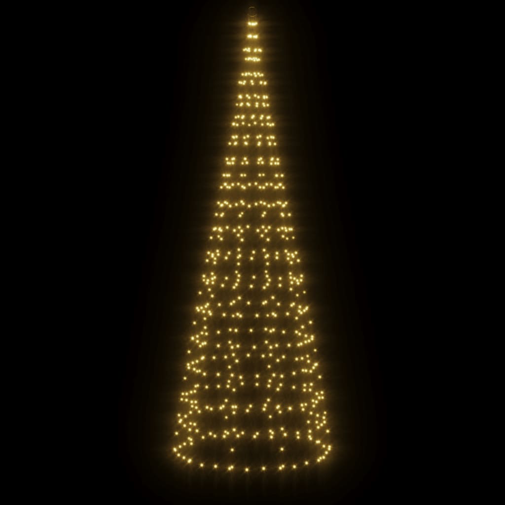 LED-Weihnachtsbaum auf Fahnenmast, 550 LEDs, Warmweiß, 300 cm