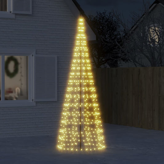 LED-Weihnachtsbaum auf Fahnenmast, 550 LEDs, Warmweiß, 300 cm