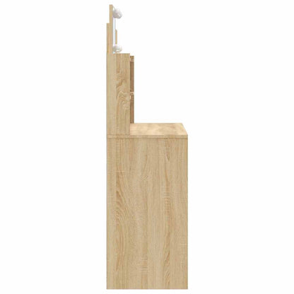 Schminktisch mit LED-Leuchten Sonoma-Eiche 96x40x142 cm