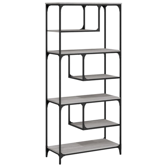 Bücherregal Grau Sonoma 81x36x176 cm Holzwerkstoff