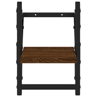 Wandregale mit Stangen 2 Stk. Braun Eichen-Optik 20x25x30 cm