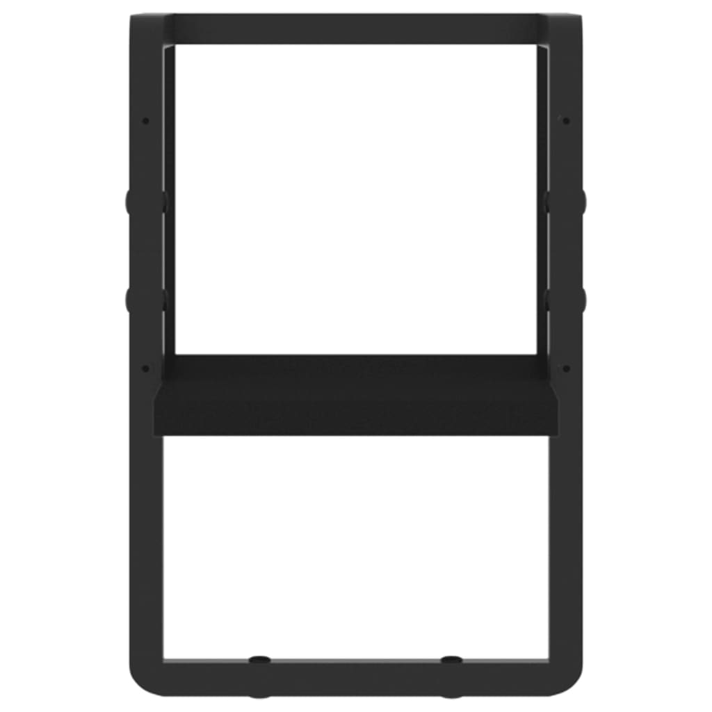 Wandregal mit Stange Schwarz 20x25x30 cm