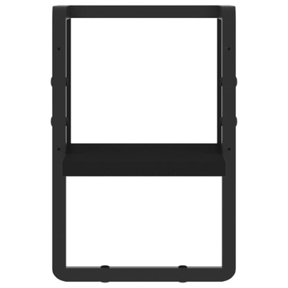 Wandregal mit Stange Schwarz 20x25x30 cm