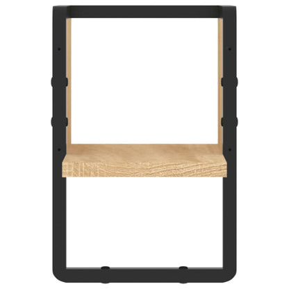 Wandregal mit Stange Sonoma-Eiche 20x25x30 cm