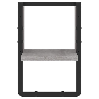Wandregal mit Stange Grau Sonoma 20x25x30 cm