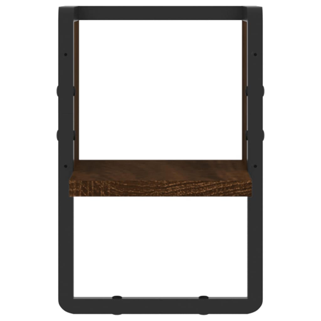 Wandregal mit Stange Braun Eichen-Optik 20x25x30 cm
