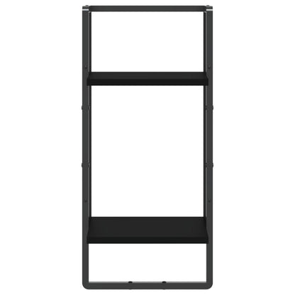 Wandregal mit Stange Schwarz 30x25x65 cm