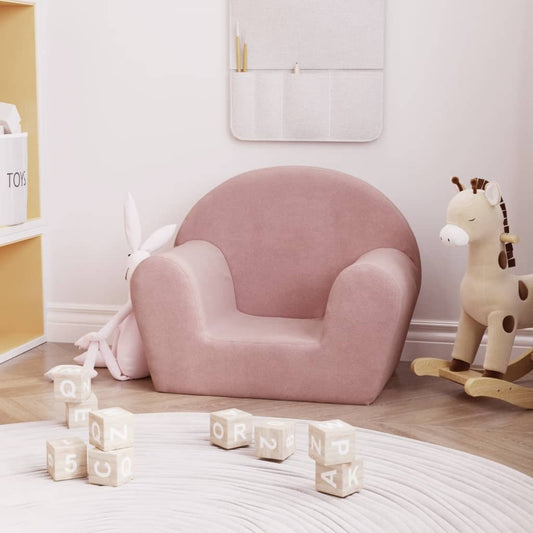 Kindersofa Rosa Weich Plüsch