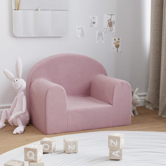 Kindersofa Rosa Weich Plüsch