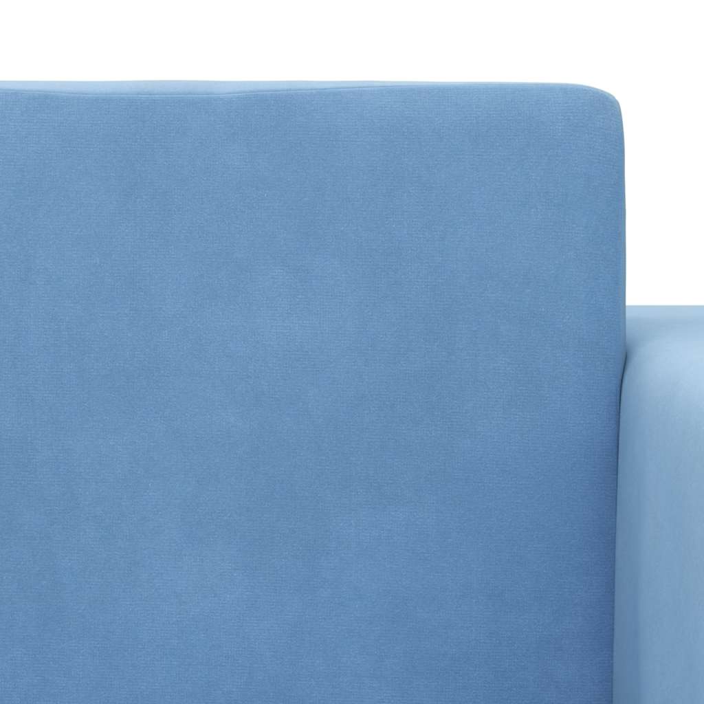 Kinder-Schlafsofa 2-Sitzer Blau Weicher Plüsch