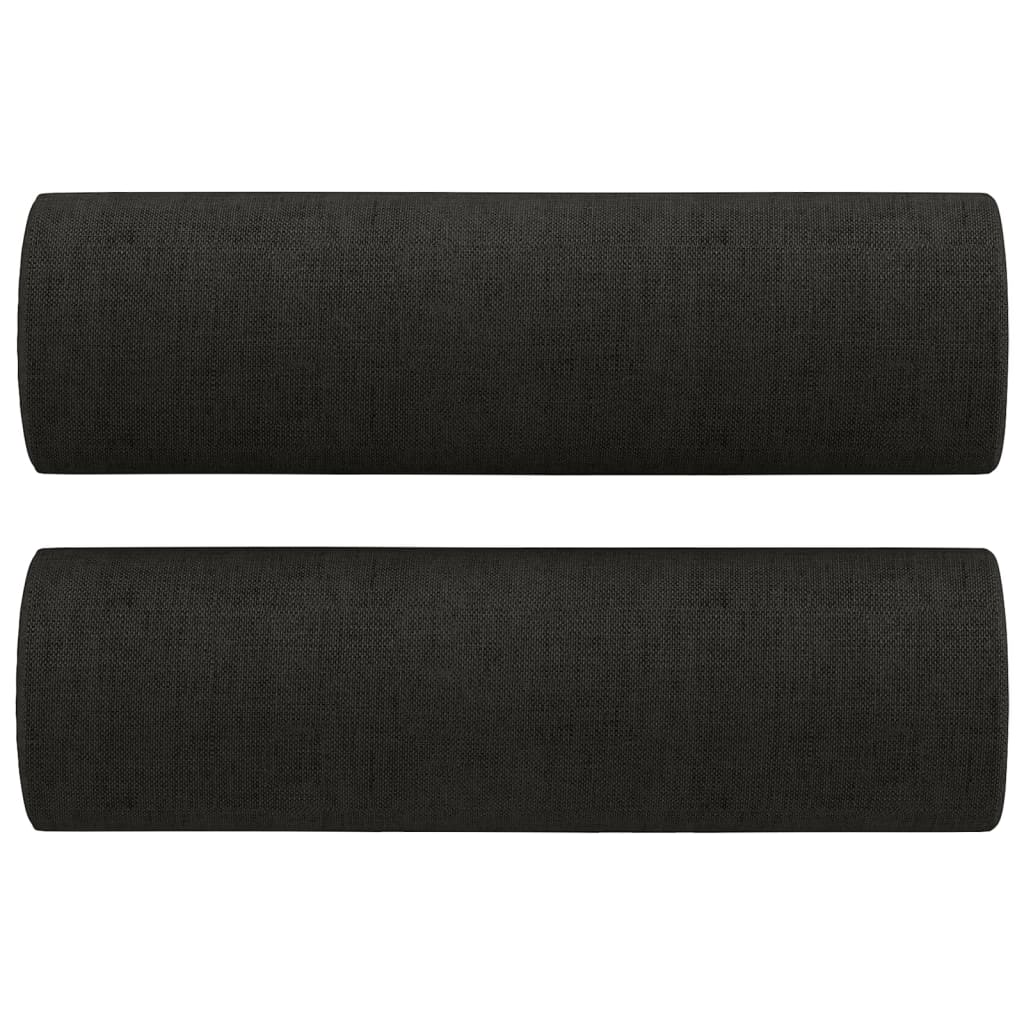 3-Sitzer-Sofa mit Zierkissen Schwarz 180 cm Stoff